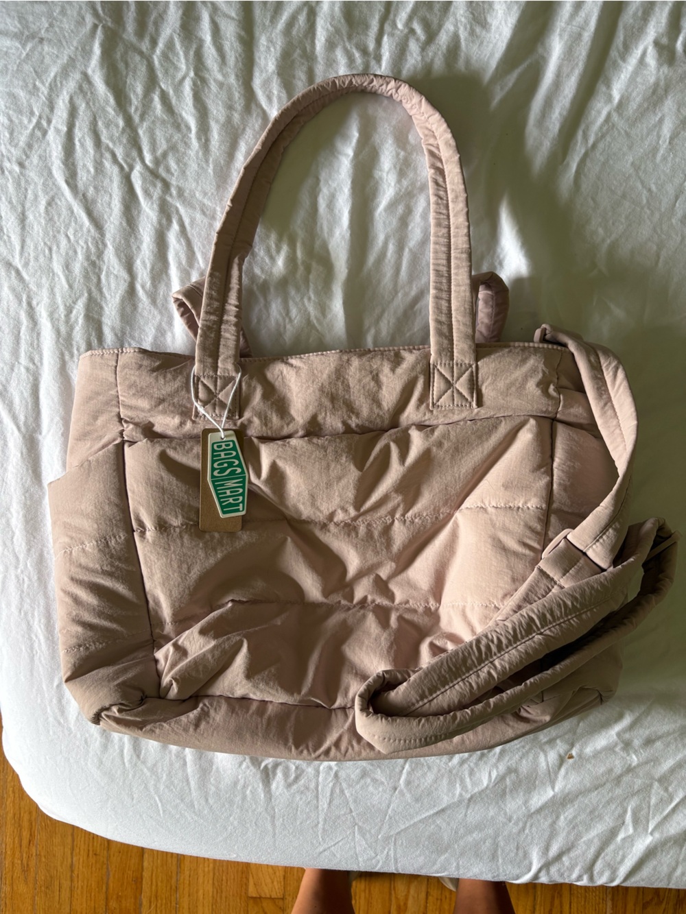 NWT BAGSMART Puffy Tote Bag in Dusty Rose